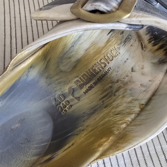 Birkenstock Arizona Sandals Tie Dye Slides Size 40 Double Buckle Metallic Color - Picture 5 of 7